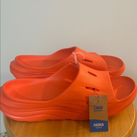 NWT HOKA ORA RECOVERY SLIDE 3 Orange Size M 13 W 15 - Picture 9 of 12